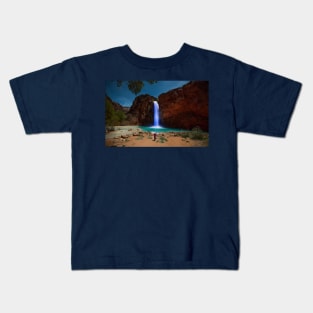 Havasu Falls light painting at night Kids T-Shirt